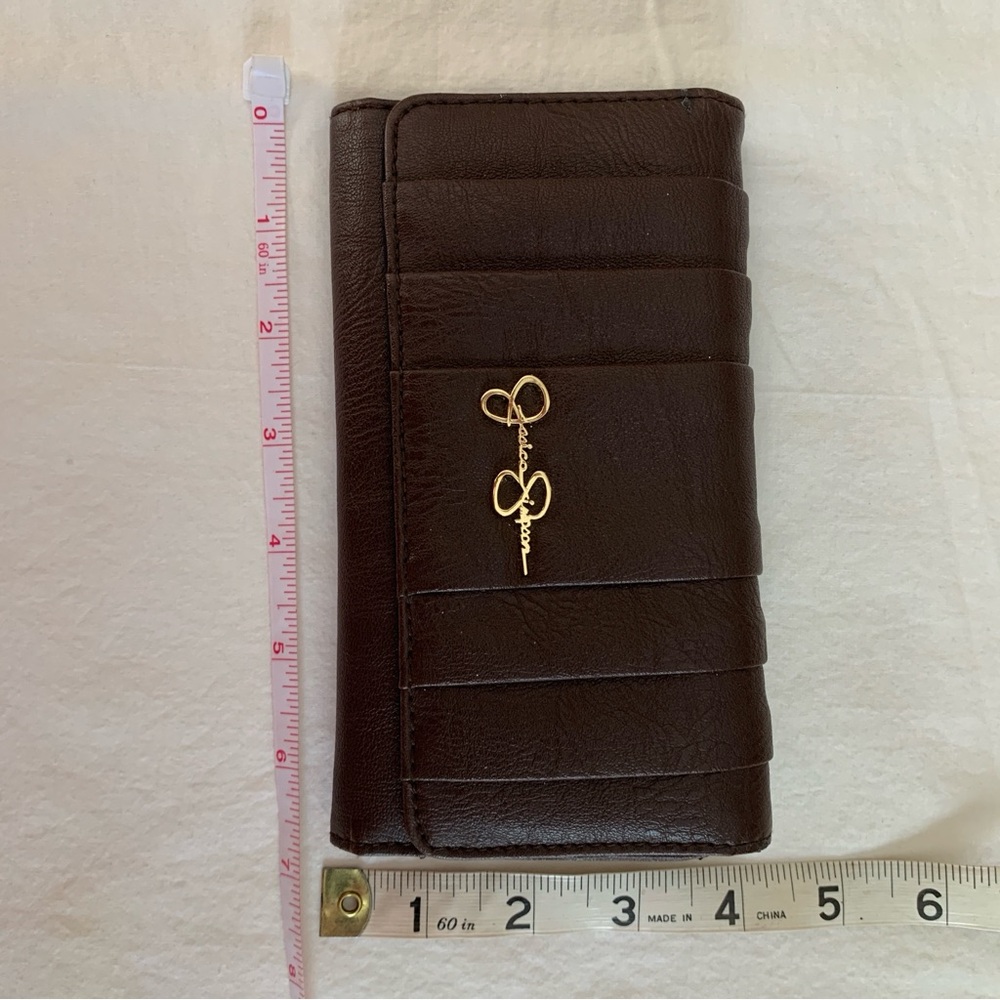 Jessica Simpson Brown Wallet with Gold Accent